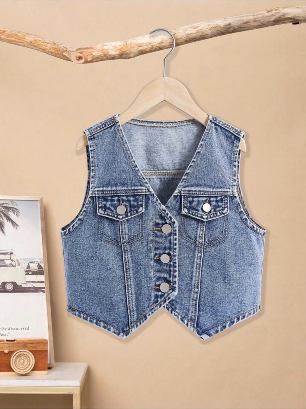 NWOT Girls Light Wash Denim Vest | Size 11 | Boutique Style | Western Chic